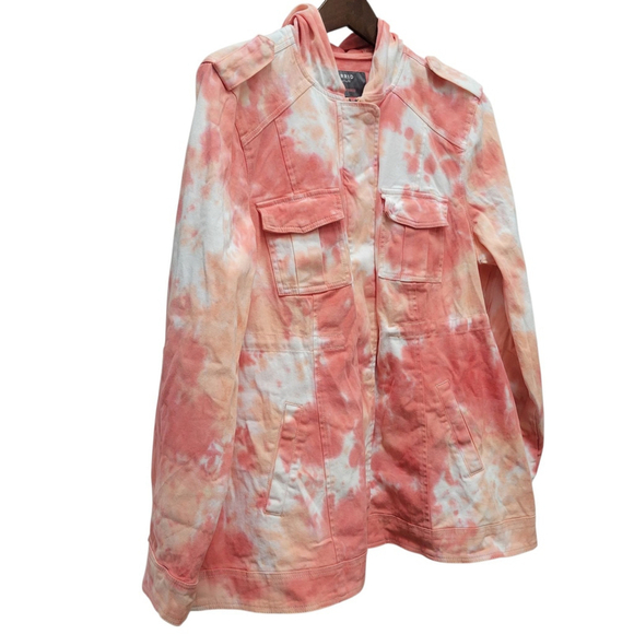 Torrid Women Full-Zip Tie-Dye Roll-Tab Hoodie Jacket Size 0 Excellent Condition - Picture 3 of 9